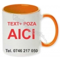 Cana personalizata, Interior si toarta portocaliu